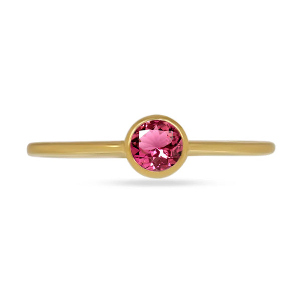 Pink Tourmaline Ring 18k Gold Vermeil size 7 (4mm)