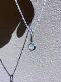 Aquamarine- Pisces Birthstone Pendant Sterling Silver