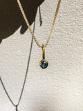 Blue Sapphire- Virgo Birthstone Pendant Gold Vermeil
