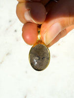 Agni Manitite “Pearl of Fire” Gold plated Pendant Oval