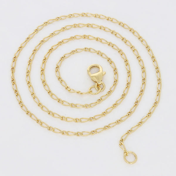 Figaro Chain 18 Inch 18k Gold Vermeil Chain