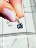 London Blue Topaz- Sagittarius Birthstone Pendant Sterling Silver