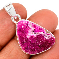 Cobalt Calcite Druzy Pendant