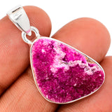 Cobalt Calcite Druzy Pendant