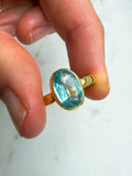 Aqua Kyanite Ring Gold  size 7