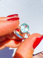 Aquamarine Faceted Ring Size 6.5