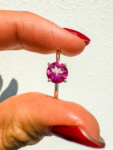 Pink Topaz Faceted Ring size 8
