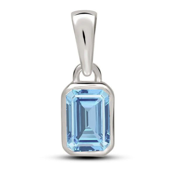 Blue Topaz Pendant 6x4mm