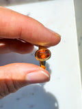 Orange Kyanite Faceted Ring size 6.5 Gold Vermeil