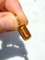 Orange Kyanite Faceted Pendant Gold Vermeil