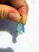 Aqua (Ocean) Kyanite Faceted Pendant Gold Vermeil