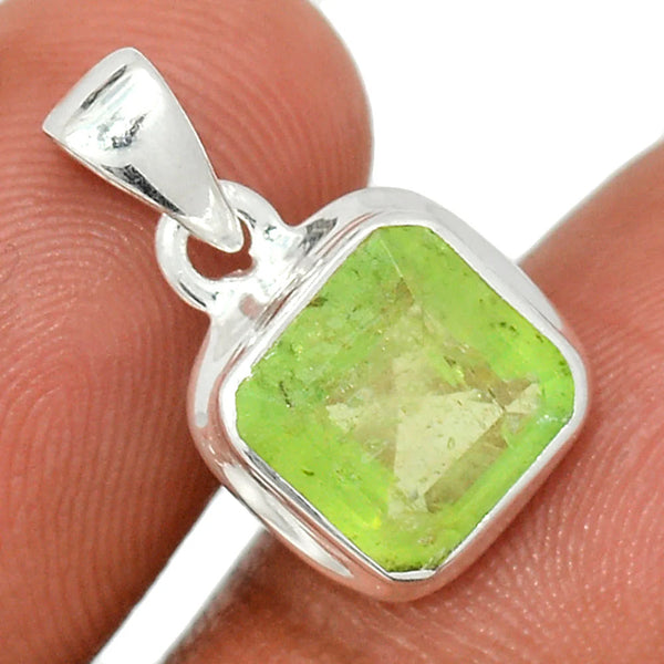 Green Kyanite Faceted Pendant