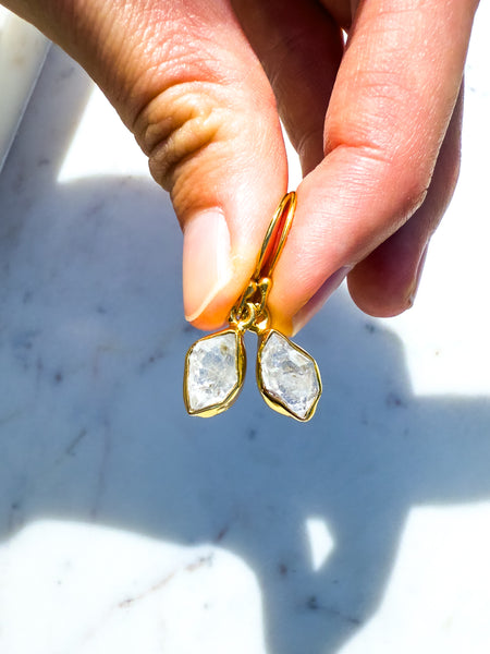 Herkimer Diamond Earrings Gold plated