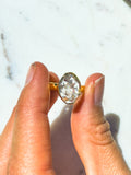 Herkimer Diamond Ring gold vermeil size 5