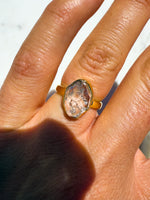 Herkimer Diamond Ring gold vermeil size 5