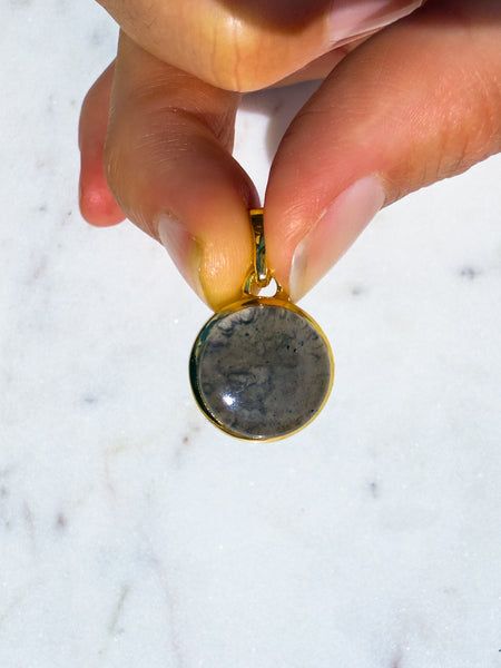 Agni Manitite “Pearl of Fire” Gold plated Pendant Round