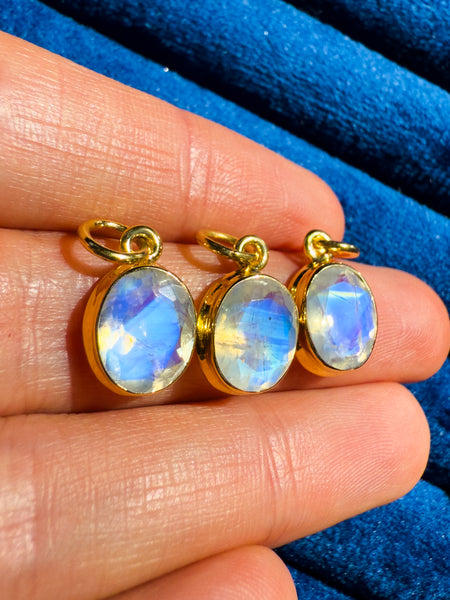 Moonstone Faceted Pendant gold plated