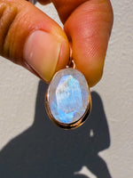 Moonstone Faceted Rose Gold Pendant
