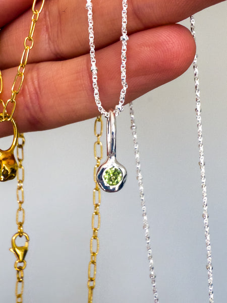 Peridot Leo birthstone 18 inch necklace