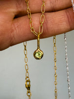 Peridot Leo birthstone 18 inch necklace gold vermeil