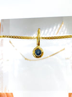 Blue Sapphire- Virgo Birthstone Pendant Gold Vermeil