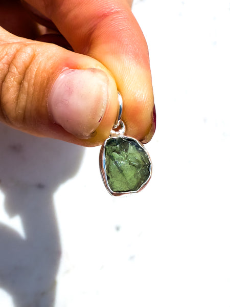 Green Apatite Raw  Pendant
