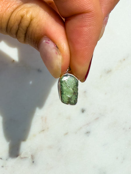 Green Apatite Raw Pendant
