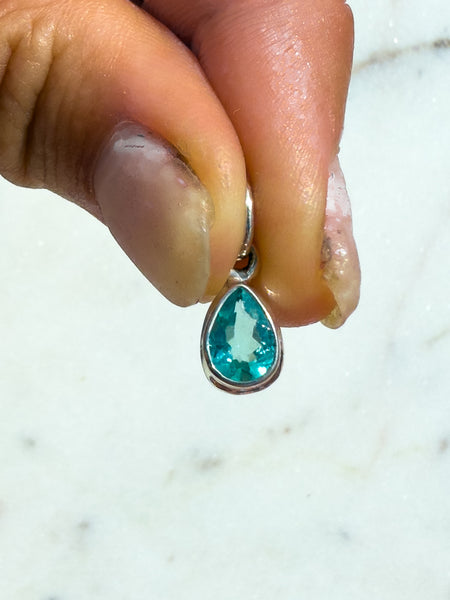 Neon Apatite Faceted Pendant