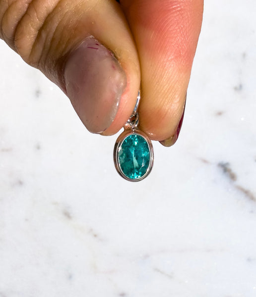 Neon Apatite Faceted Pendant