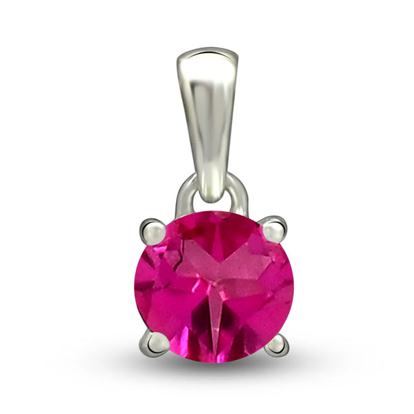 Pink Topaz Faceted Pendant 6mm