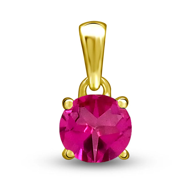 Pink Topaz Faceted Pendant 6mm 18k Gold Vermeil