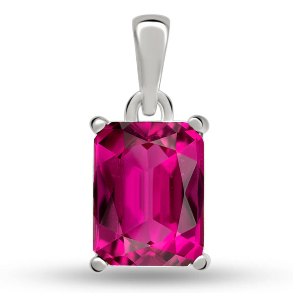 Pink Topaz Faceted Pendant 8x6mm