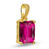 Pink Topaz Faceted Pendant 8x6mm 18k Gold Vermeil