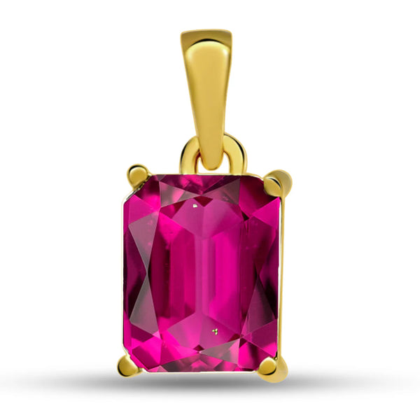 Pink Topaz Faceted Pendant 8x6mm 18k Gold Vermeil